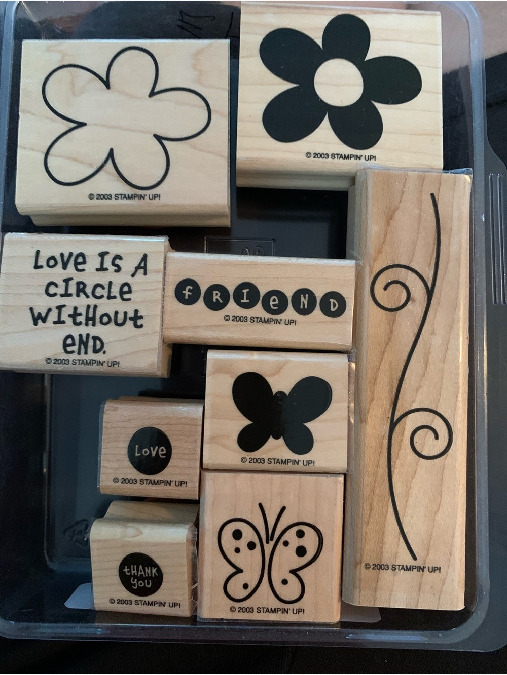 Stampin' Up! Love Without End. Wood-Mounted Stamp Set - Rare 🌟2003